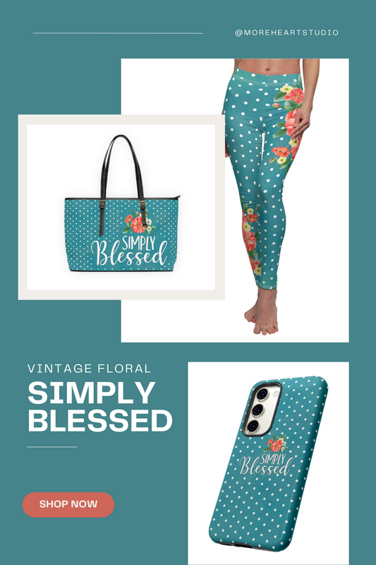 Simply Blessed Vintage Floral collection at More Heart Studio