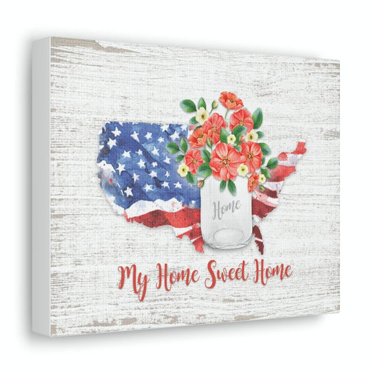 Pioneer Vintage Floral | My Home Sweet Home | Canvas Wall Art