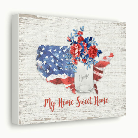 Pioneer Heritage Floral | My Home Sweet Home | Canvas Wall Art