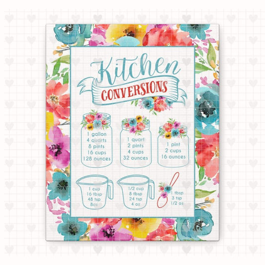 Breezy Blossom | Kitchen Conversion Chart | Digital Art