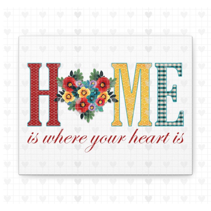 Pioneer Flea Market Home Is Where Your Heart Is Canvas Wall Art