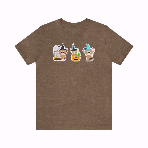 Cute and Spooky Chibi Halloween Mice Unisex Jersey Short Sleeve Tee