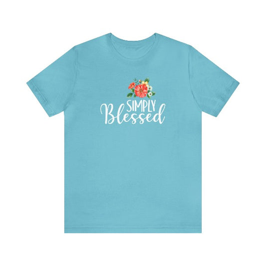 Vintage Floral Simply Blessed Unisex Jersey Short Sleeve Tee