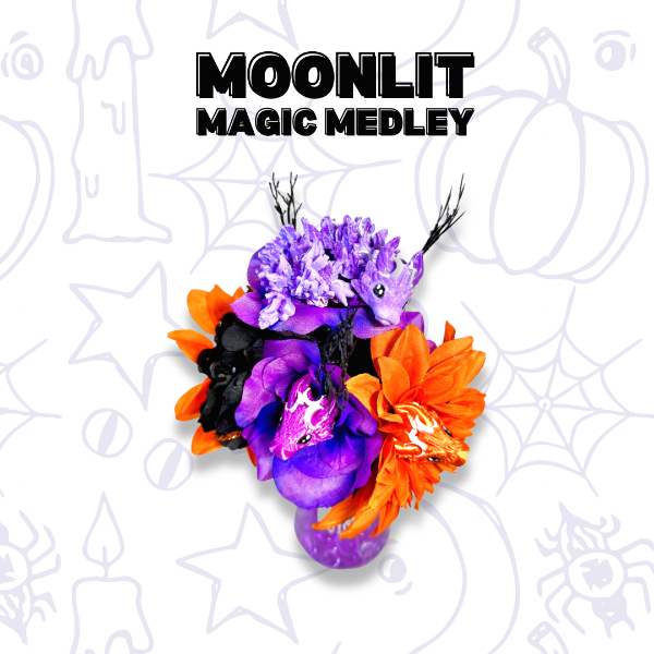 Moonlit Magic Medley Floral Bouquet & Luna Dragon Fidget Pet