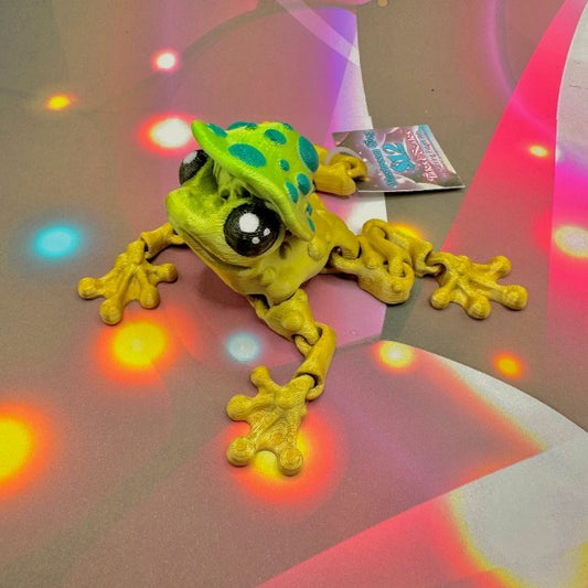 Yellow Green Mushroom Frog - Collectable Fidget Sensory Toy