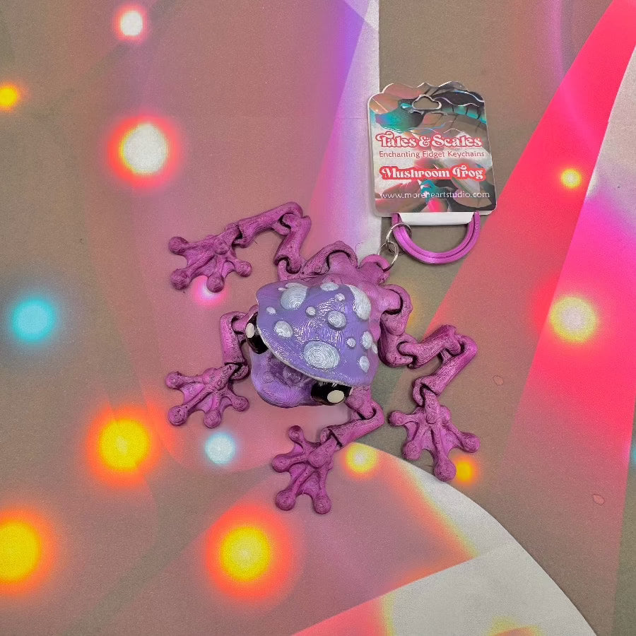 Purple Mushroom Frog Keychain - Collectable Fidget Sensory Toy