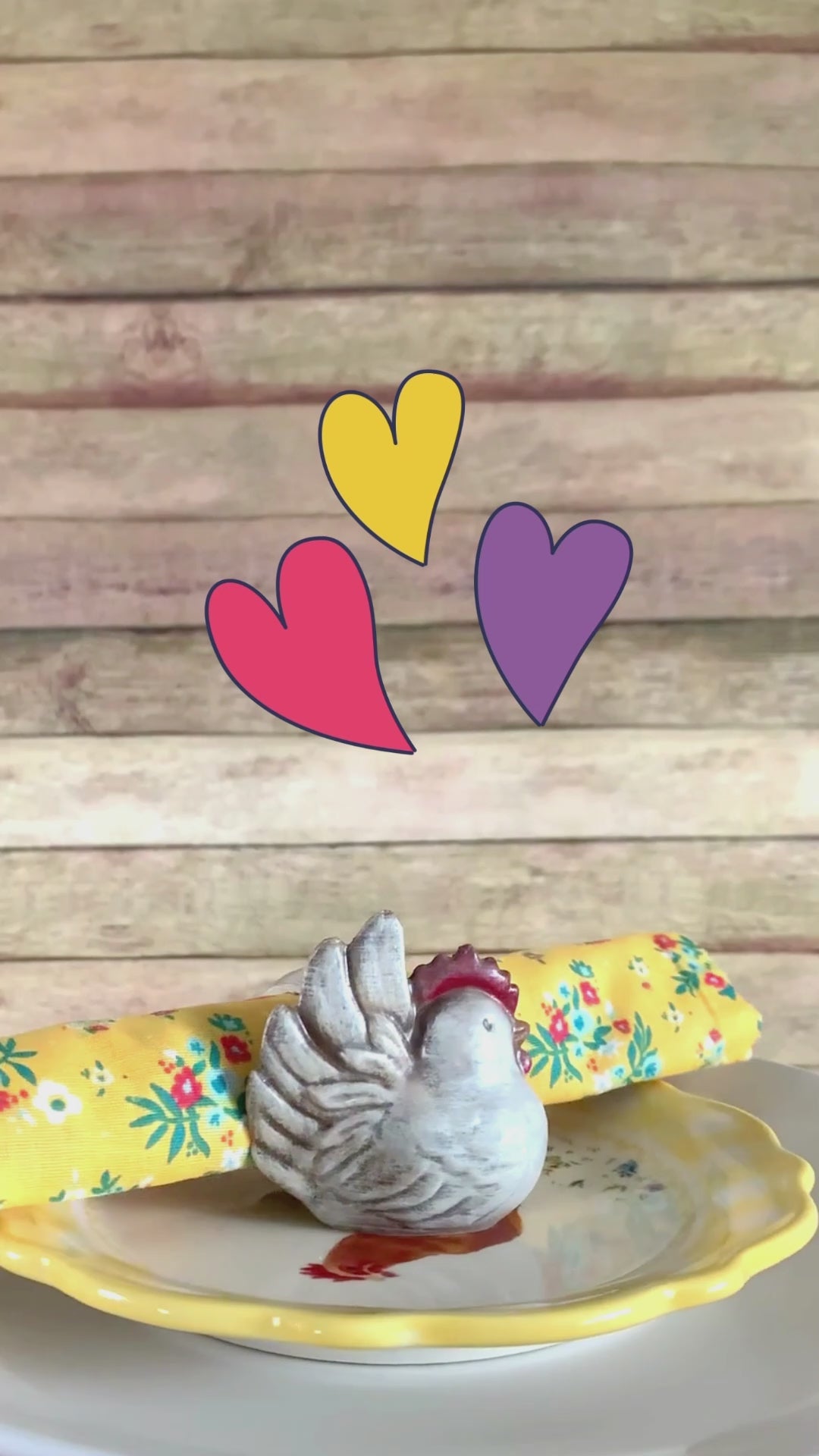 3D Printed Farmhouse Chicken Hand Painted Napkin Ring