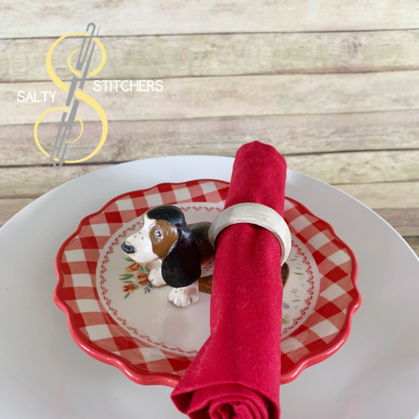 3D Printed Basset Hound Hand Painted Napkin Ring | Salty Stitchers at More Heart Studio