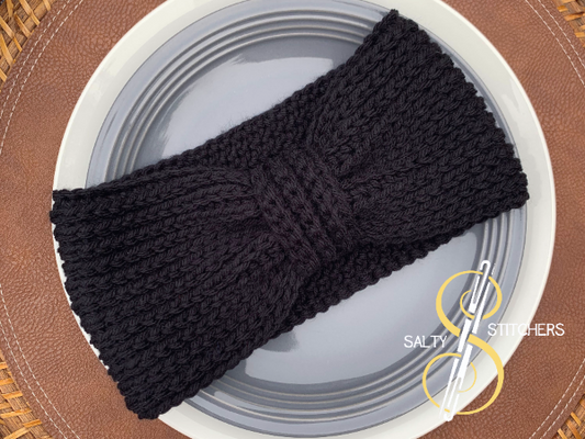 Black Crochet Bow Knit Look-A-Like Ear Warmer | Teenage Girl Gifts