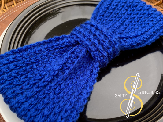 Blue Crochet Bow Knit Look-A-Like Ear Warmer | Teenage Girl Gifts