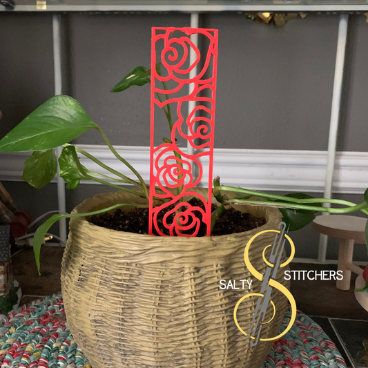 Red Rose Bookmark Plant Pal 3d Printed Indoor Trellis | More Heart Studio