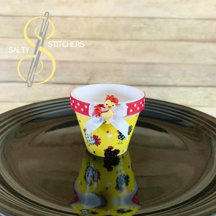 3D Printed Faux Terra Cotta Pot Chicken Napkin Ring | Salty Stitchers at More Heart Studio