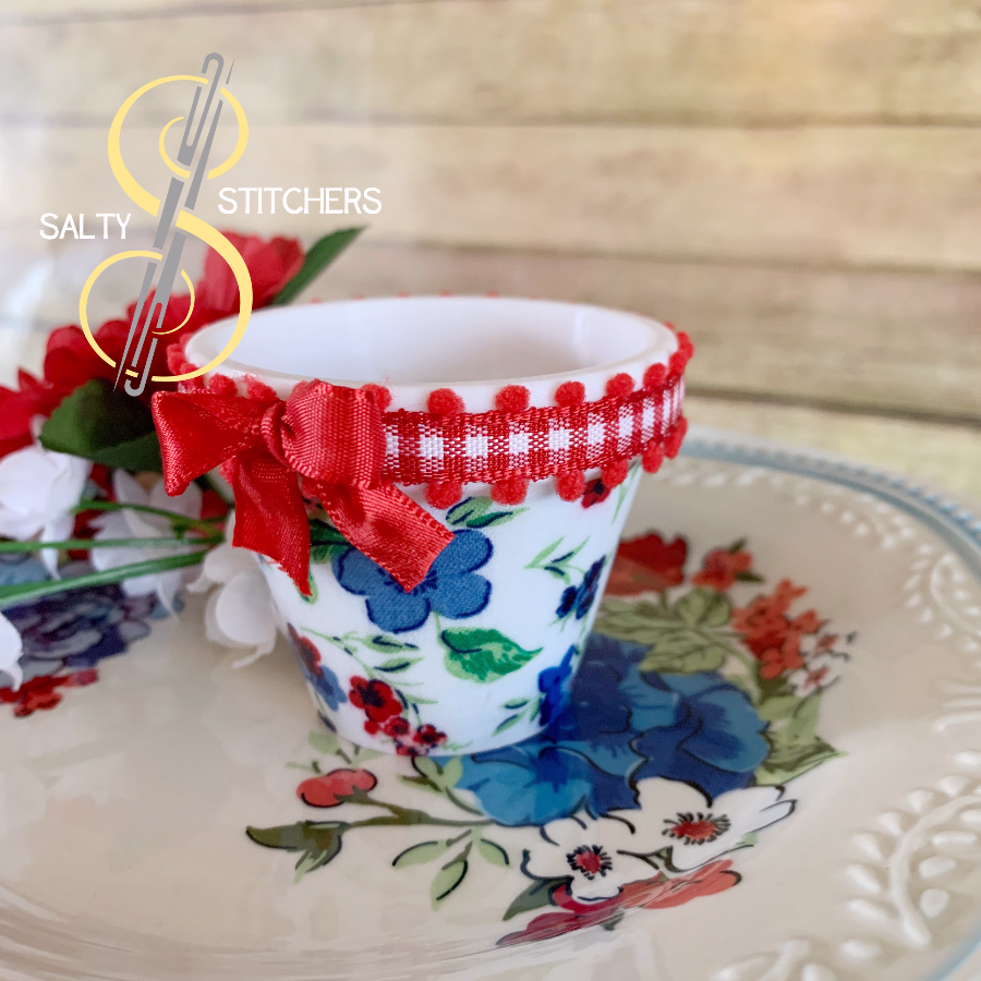 3D Printed Faux Terra Cotta Pot Pioneer Woman Heritage Floral Napkin Ring | Salty Stitchers at More Heart Studio