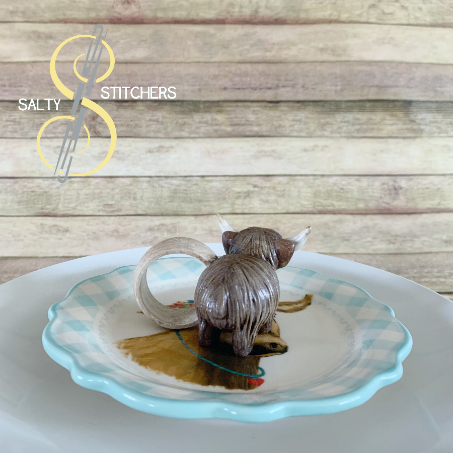 3D Printed Farmhouse Cow Hand Painted Napkin Ring | Salty Stitchers at More Heart Studio