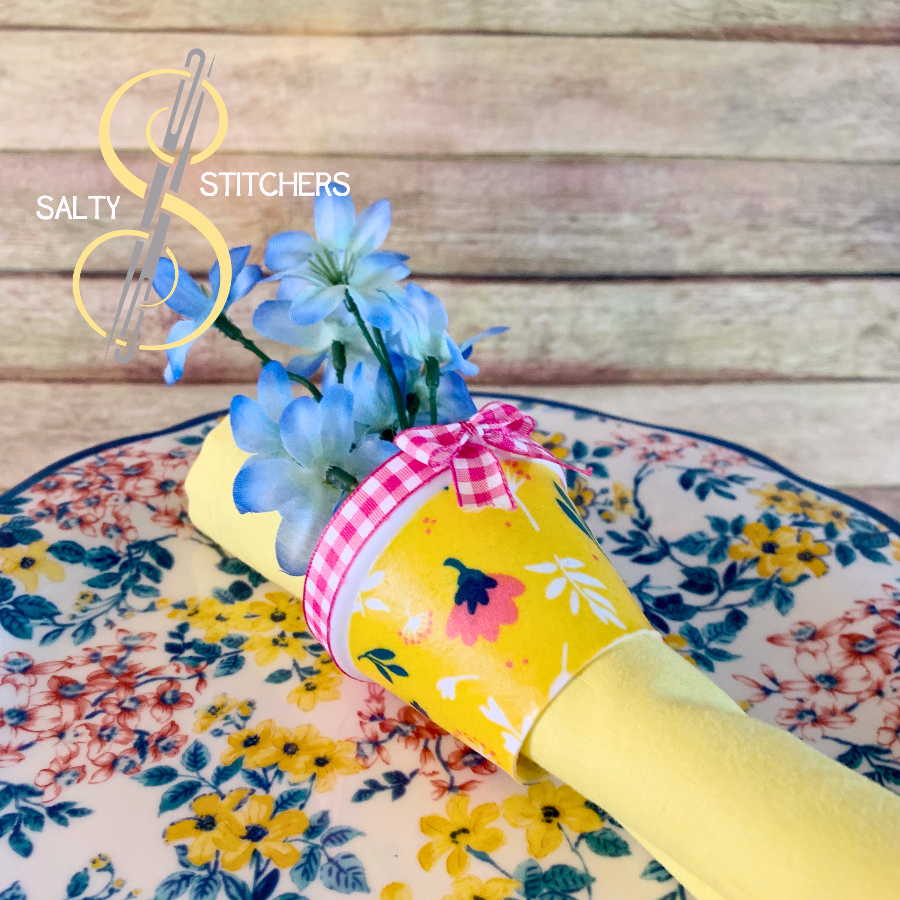 3D Printed Faux Terra Cotta Pot Pioneer Woman Fabric Napkin Ring | Salty Stitchers at More Heart Studio