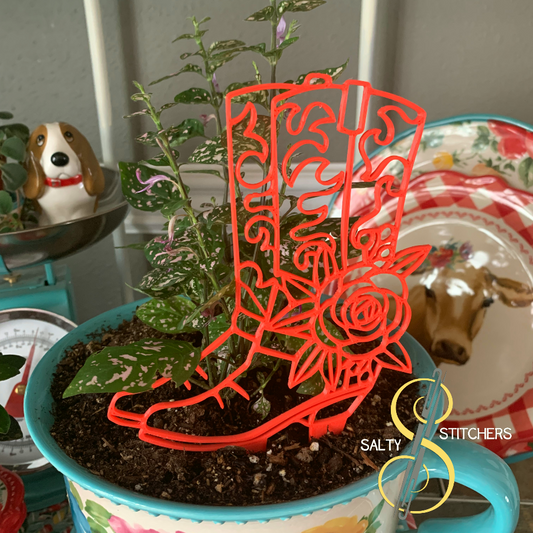 Copy of Country Farmhouse Red Cowboy Boot Plant Pal 3d Printed Indoor Trellis | More Heart Studio
