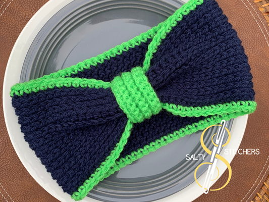 Copy of Seattle Seahawks Warm Bow Neon Green Crochet Ear Warmer Headband | Teenage Girl Gifts