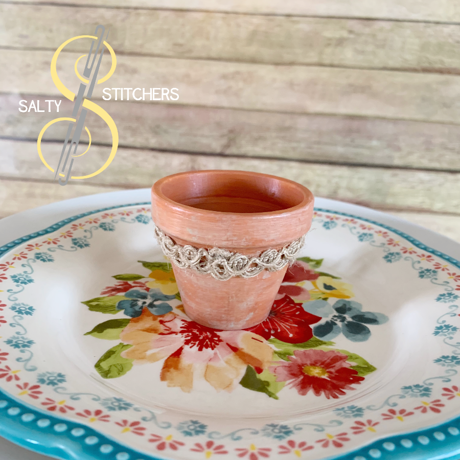 3D Printed Faux Terra Cotta Pot Garden Napkin Ring | Salty Stitchers at More Heart Studio