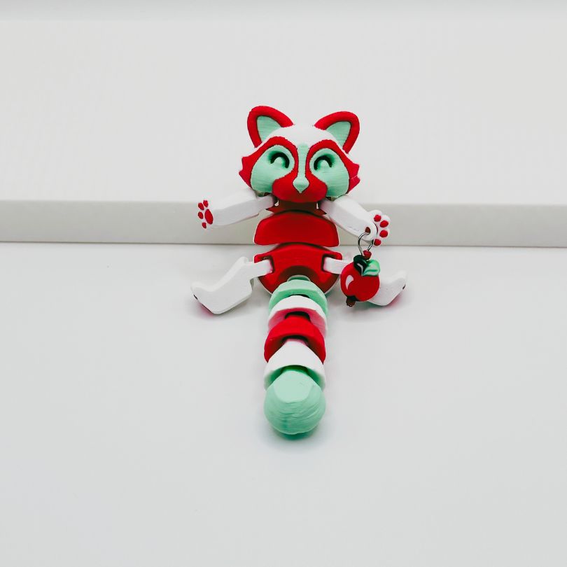 3D Printed Apple Racoon Fidget Sensory Collectible Pet Tales and Scales Shoppe