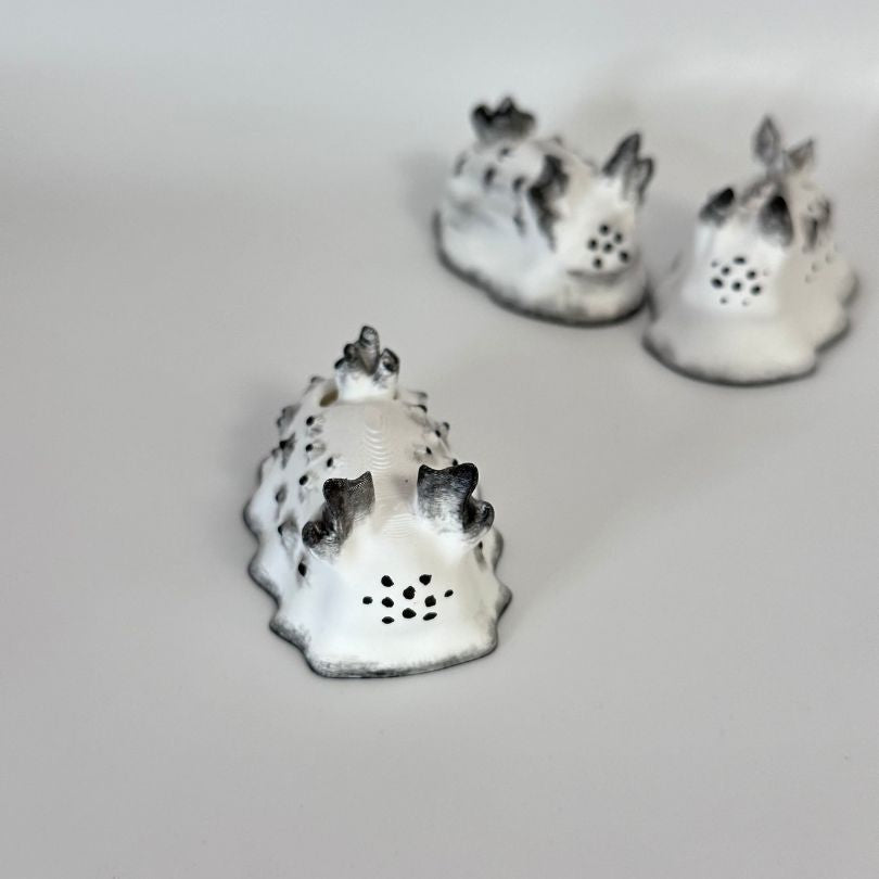  3D Printed White & Black Sea Bunny Fidget Sensory Collectible Pet 