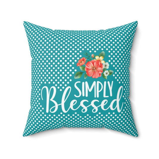 Pioneer Vintage Floral Simply Blessed Decorative Accent Throw Pillow